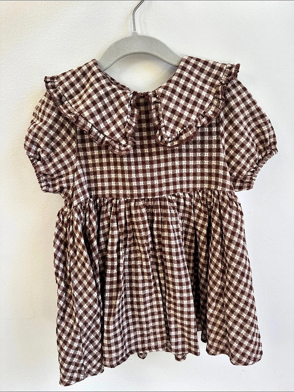Rylee + Cru Camille Dress - Brick Check Gingham Size 2-3Y